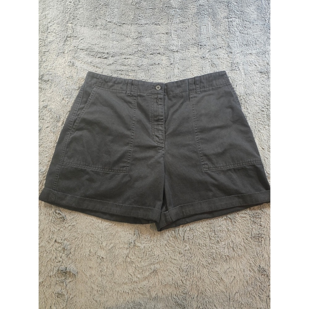 Jones New York Sport Womens Black Cotton Utility Shorts High Rise Size 14